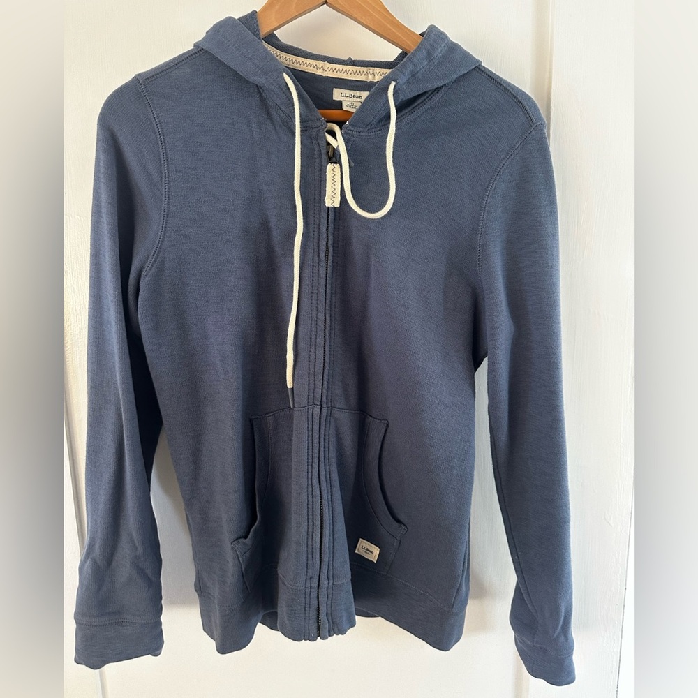 L.L. Bean Navy Pullover with Cream Trim